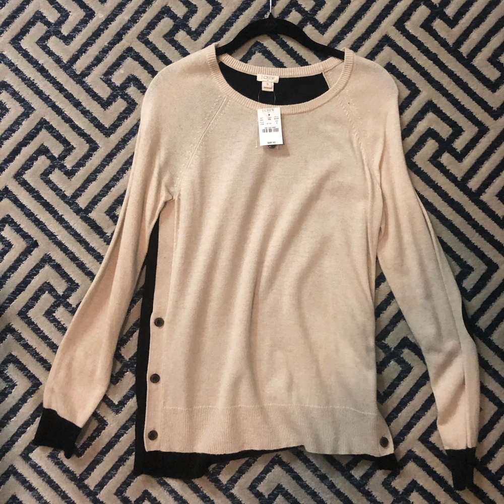 J Crew (s) tan/black sweater (new w/ tags)